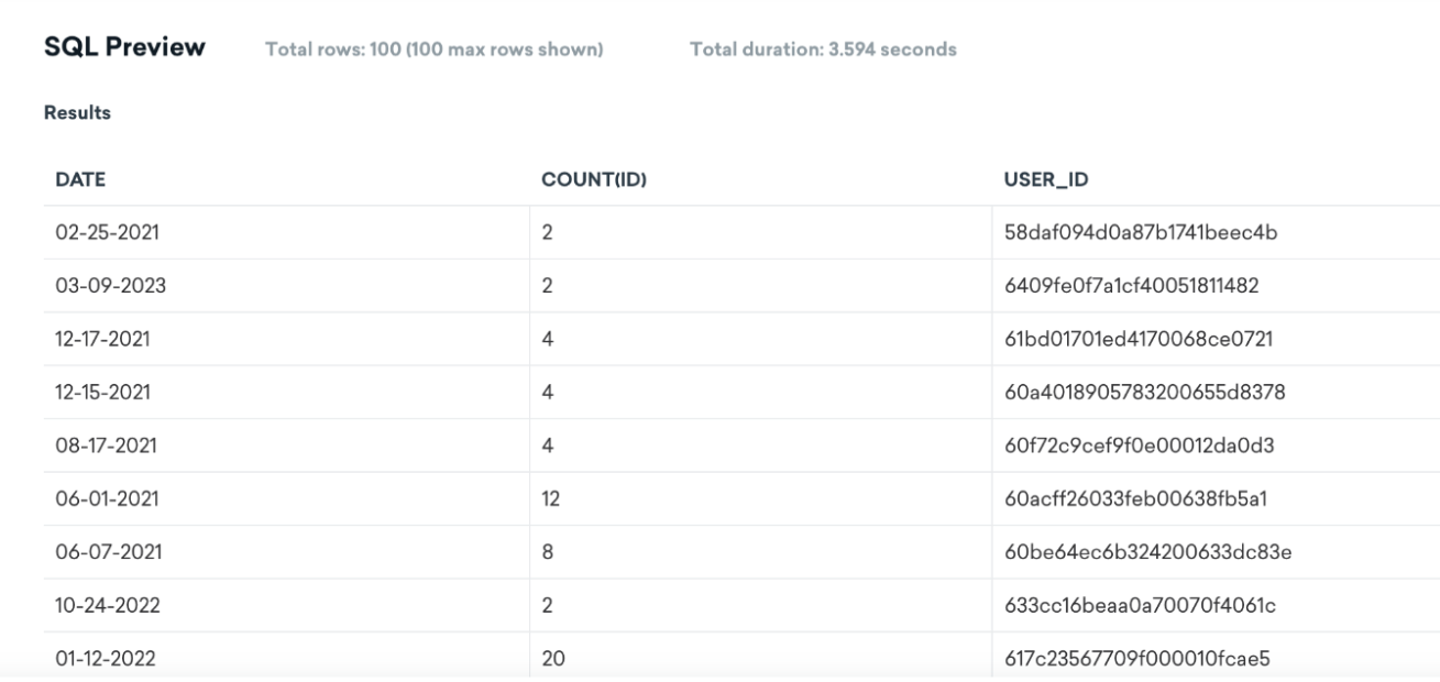 증분 SQL 세그먼트 확장의 SQL 미리 보기